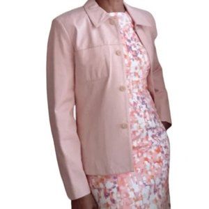 Talbots Light Pink 100% Leather Blazer Size 8 Petite